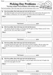 Picking Day Problems printable worksheet