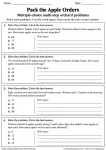 Pack the Apple Orders printable worksheet