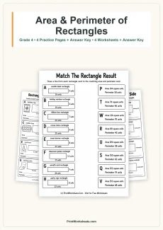 Geometry Worksheets Worksheet - Area and Perimeter of Rectangles Worksheets for Grade 4 | Free Printable
