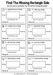 Find The Missing Rectangle Side printable worksheet