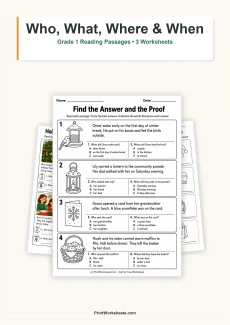 Reading Comprehension Worksheet - Ask and Answer Questions Reading Passages for Grade 1 – Free Printable PDF | Free Printable