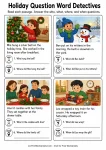Holiday Question Word Detectives printable worksheet