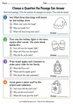 Choose a Question the Passage Can Answer printable worksheet