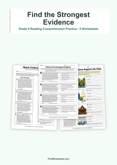 Reading Comprehension Worksheet - Author Claims and Evidence Passages for Grade 5 – Free Printable PDF | Free Printable