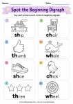 Spot the Beginning Digraph printable worksheet
