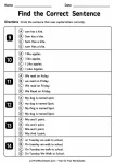 Find the Correct Sentence printable worksheet