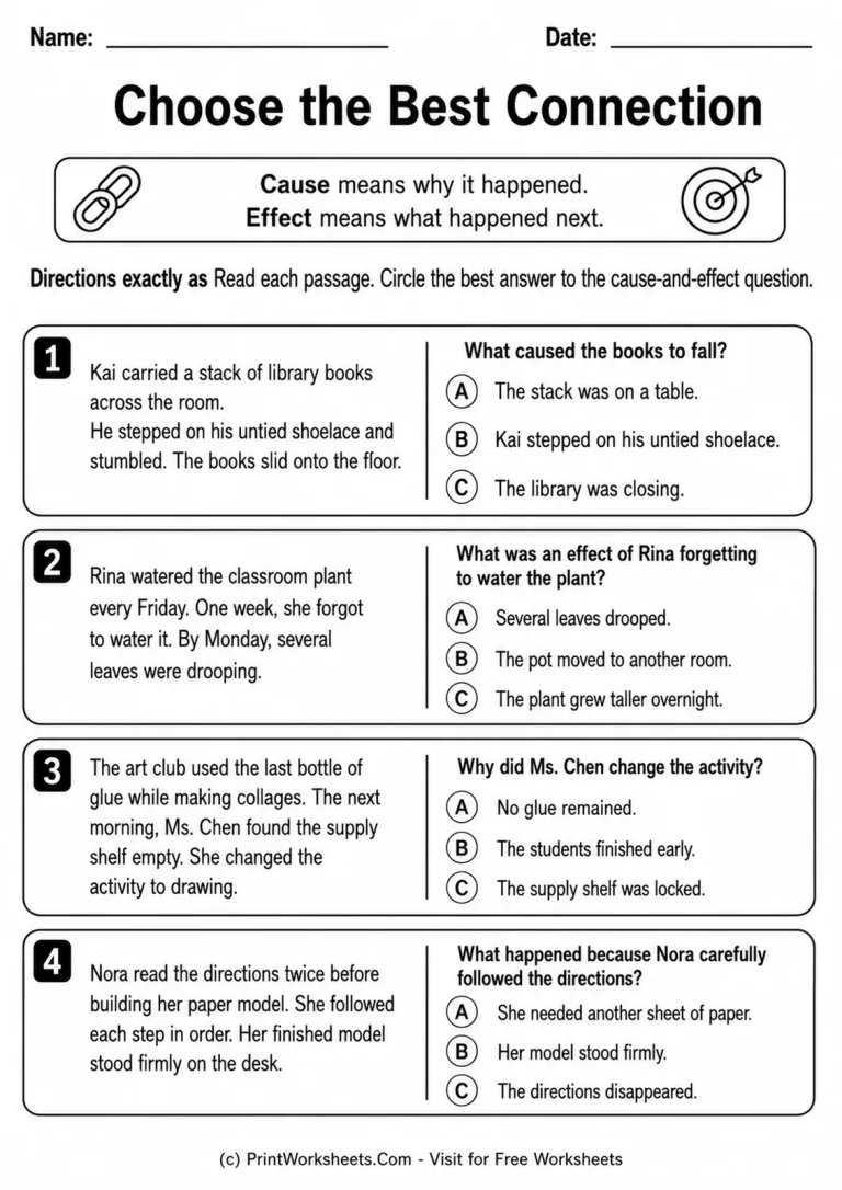 Choose the Best Connection Choose the Best Connection printable worksheet