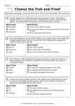 Choose the Trait and Proof printable worksheet