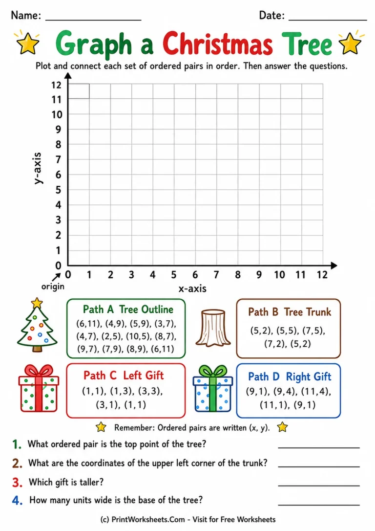 Graph a Christmas Tree Graph a Christmas Tree printable worksheet