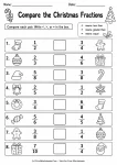 Compare the Christmas Fractions printable worksheet