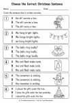 Choose the Correct Christmas Sentence printable worksheet