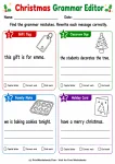Christmas Grammar Editor printable worksheet