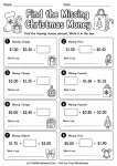 Find the Missing Christmas Money printable worksheet