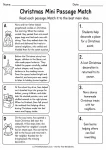 Christmas Mini Passage Match printable worksheet