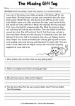 The Missing Gift Tag printable worksheet