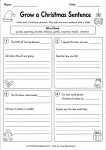 Grow a Christmas Sentence printable worksheet