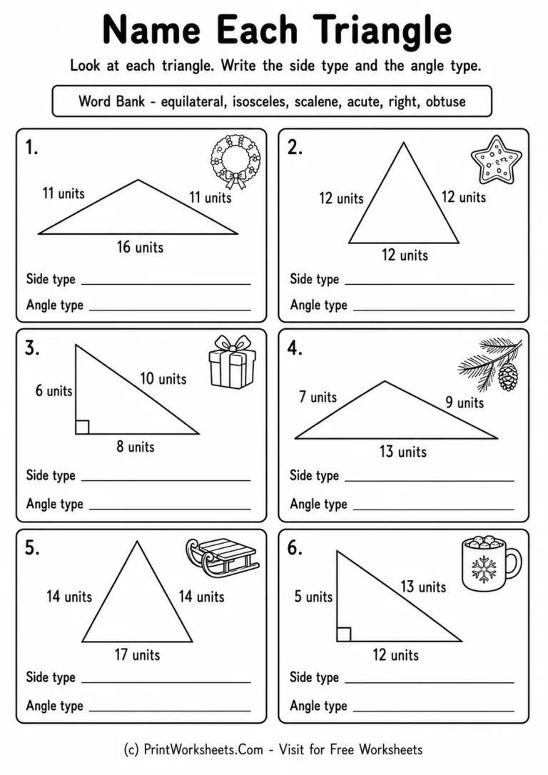 Name Each Triangle Name Each Triangle printable worksheet