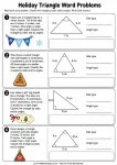 Holiday Triangle Word Problems printable worksheet