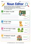 Noun Editor printable worksheet