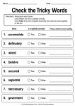 Check the Tricky Words printable worksheet