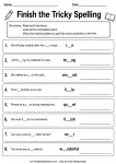 Finish the Tricky Spelling printable worksheet