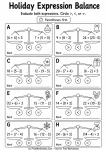 Holiday Expression Balance printable worksheet