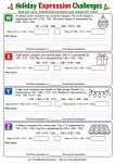 Holiday Expression Challenges printable worksheet