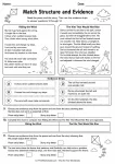 Match Structure and Evidence printable worksheet