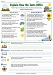 Explain How the Texts Differ printable worksheet