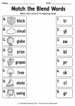 Match the Blend Words printable worksheet