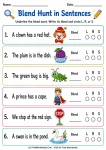 Blend Hunt in Sentences printable worksheet