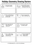 Holiday Geometry Drawing Starters printable worksheet