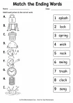 Match the Ending Words printable worksheet
