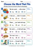 Choose the Word That Fits printable worksheet