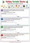 Holiday Variable Stories printable worksheet