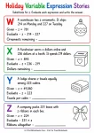 Holiday Variable Expression Stories printable worksheet