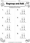 Regroup and Add printable worksheet