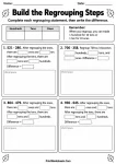 Build the Regrouping Steps printable worksheet