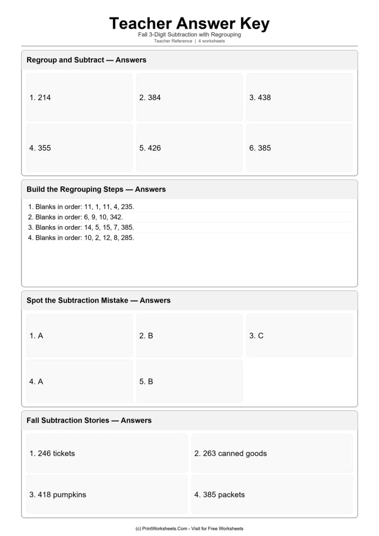Teacher Answer Key answer key