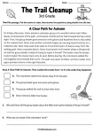 The Trail Cleanup printable worksheet