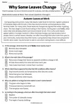 Why Some Leaves Change printable worksheet