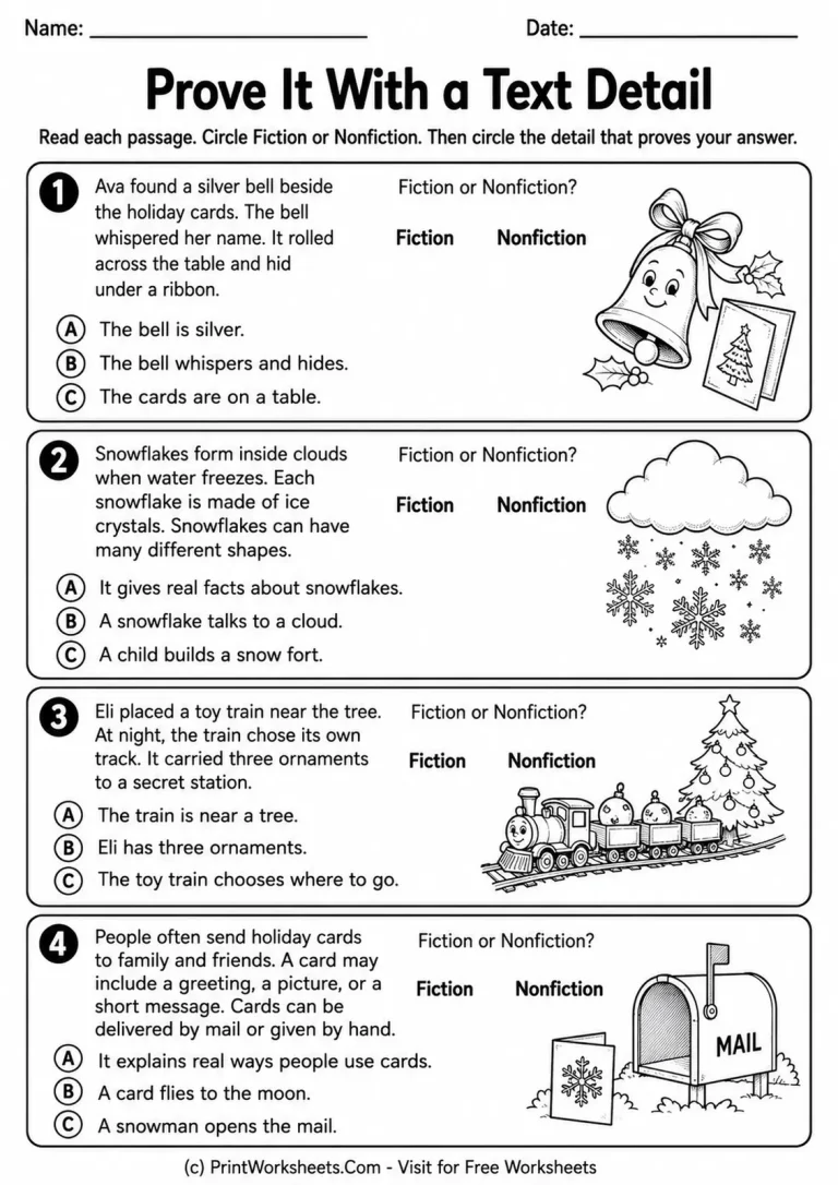 Prove It With a Text Detail Prove It With a Text Detail printable worksheet