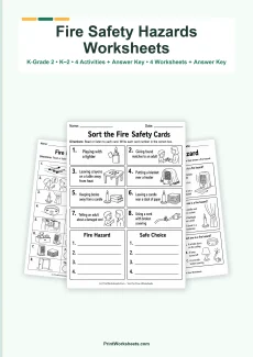 Health Worksheets Worksheet - Fire Safety Hazards Sort Worksheets for Kindergarten to Grade 2 – Free Printable PDF | Free Printable