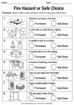 Fire Hazard or Safe Choice printable worksheet