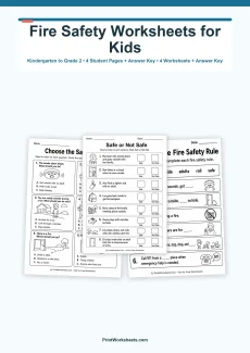 Health Worksheets Worksheet - Fire Safety Rules Worksheets for Kindergarten to Grade 2 – Free Printable PDF | Free Printable