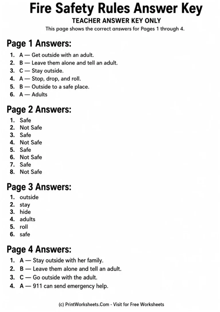 Fire Safety Rules Answer Key Fire Safety Rules Answer Key answer key