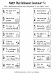 Match The Halloween Grammar Fix printable worksheet