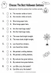 Choose The Best Halloween Sentence printable worksheet
