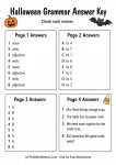 Halloween Grammar Answer Key answer key