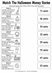 Match The Halloween Money Stories printable worksheet